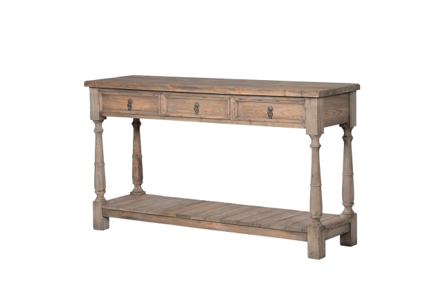 Coach House Colonial Reclaimed Pine 3 Drawer Console Table