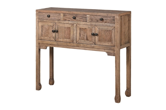 Coach House Reclaimed Oak 4 Door 3 Drawer Console Table