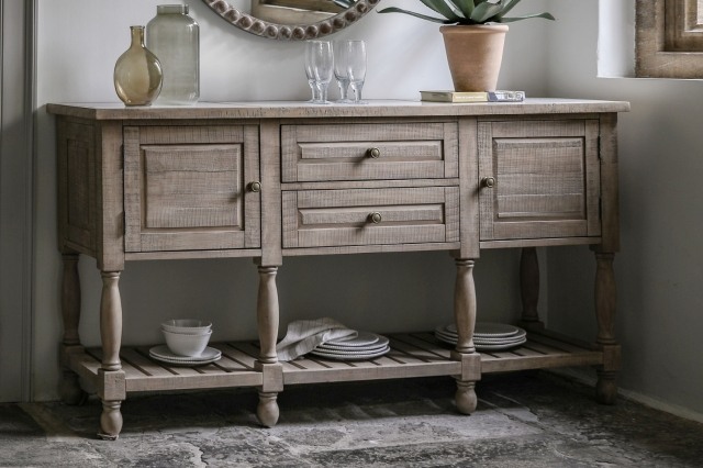 Gallery Direct Vancouver Rustic Pine Sideboard with Marble Top Gallery Direct Vancouver Rustic Pine Sideboard with Marble Top