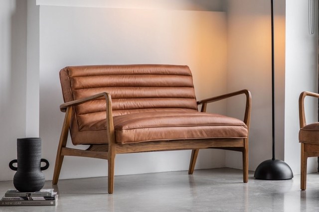 Gallery Direct Datsun Vintage Brown Leather 2 Seater Sofa Gallery Direct Datsun Vintage Brown Leather 2 Seater Sofa