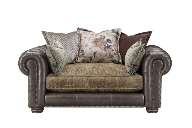 Atlantis Fabric & Leather Mix Pillow Back 1.5 Seater Sofa Atlantis Fabric & Leather Mix Pillow Back 1.5 Seater Sofa