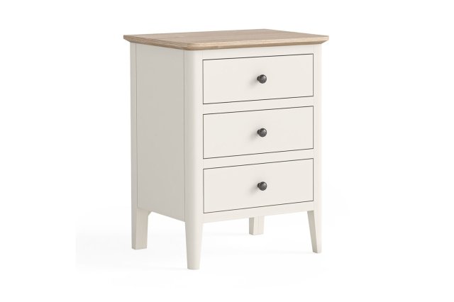 Marlow Oak Painted Coconut White Bedside Table Marlow Oak Painted Coconut White Bedside Table