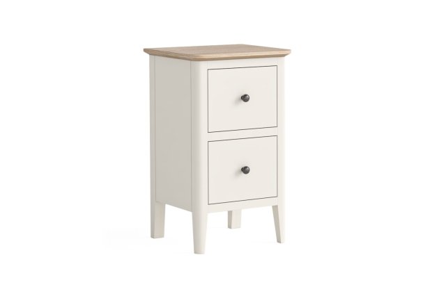 Marlow Oak Painted Coconut White Narrow Bedside Table Marlow Oak Painted Coconut White Narrow Bedside Table