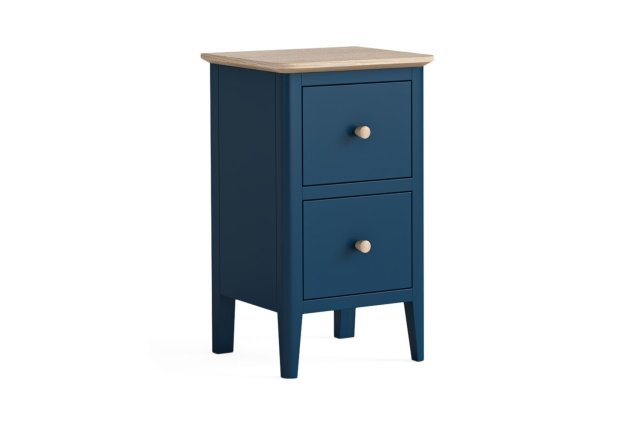Marlow Oak Painted Navy Blue Narrow Bedside Table Marlow Oak Painted Navy Blue Narrow Bedside Table