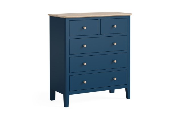 Marlow Oak Painted Navy Blue 2 Over 3 Chest of Drawers Marlow Oak Painted Navy Blue 2 Over 3 Chest of Drawers