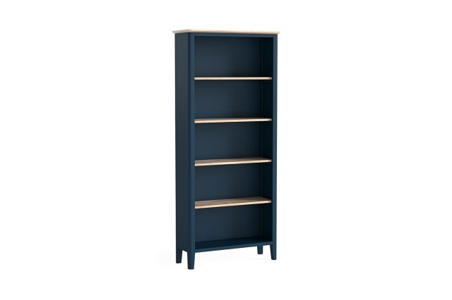 Marlow Oak Painted Navy Blue Large Bookcase Marlow Oak Painted Navy Blue Large Bookcase