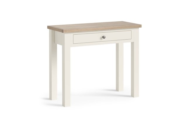 Modern Country Painted Oak Coconut White Single Drawer Dressing Table Desk Modern Country Painted Oak Coconut White Single Drawer Dressing Table Desk