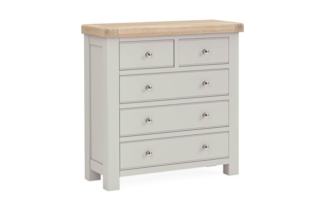 Salcombe Painted Oak Stone Grey 2 Over 3 Chest of Drawers Salcombe Painted Oak Stone Grey 2 Over 3 Chest of Drawers