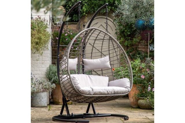Gallery Direct Adanero Outdoor Rattan Hanging 2 Seater Chair Gallery Direct Adanero Outdoor Rattan Hanging 2 Seater Chair