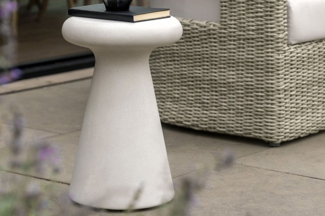 Gallery Direct Pavia Outdoor Concrete Side Table Gallery Direct Pavia Outdoor Concrete Side Table