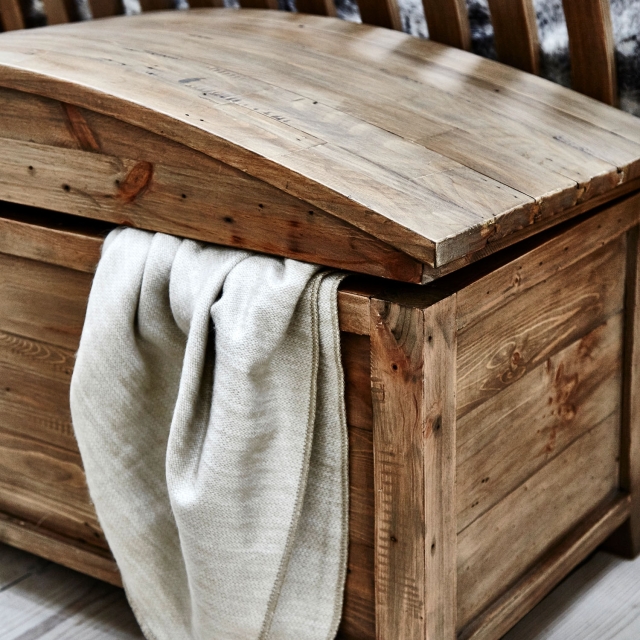 Reclaimed wood blanket box sale