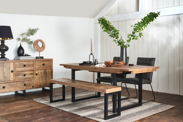 Baker Furniture Grant Reclaimed Wood 180cm-240cm Extending Dining Table