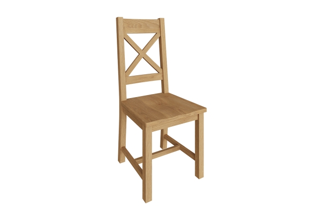 Oak cross back online dining chairs