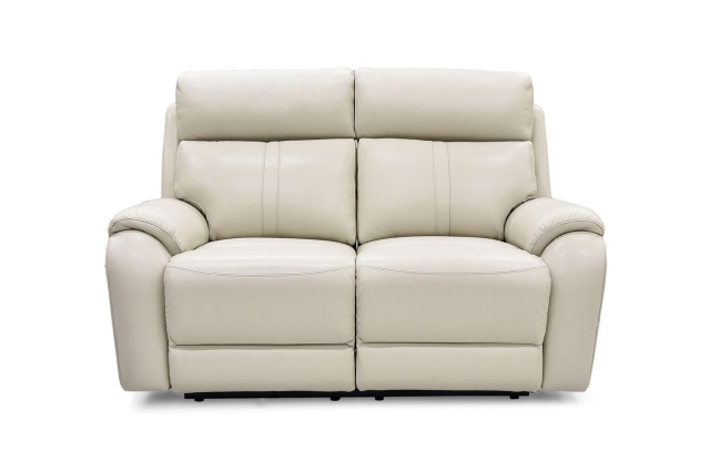 2 seater cream leather recliner sofa