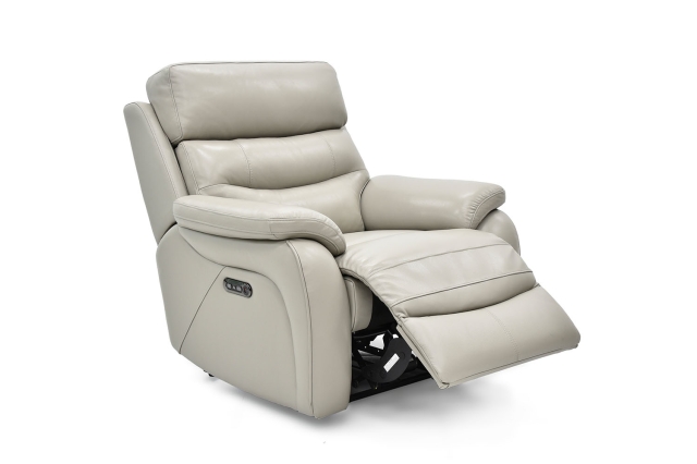 White leather deals electric recliner chair