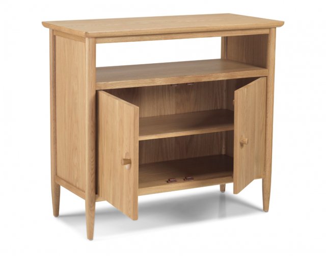 Oak sideboard store with shelves