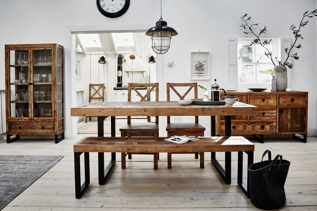 Industrial farmhouse dining store table set