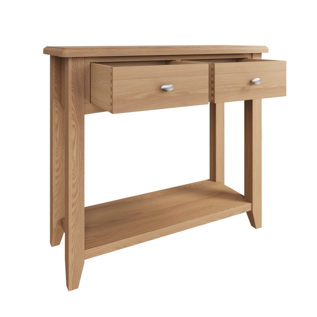 Modern oak on sale console table