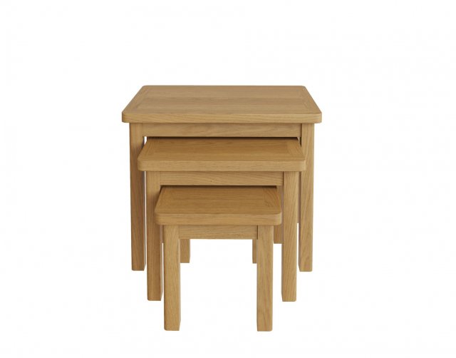 Oak City Milan Oak Nest Of 3 Tables Furniture World