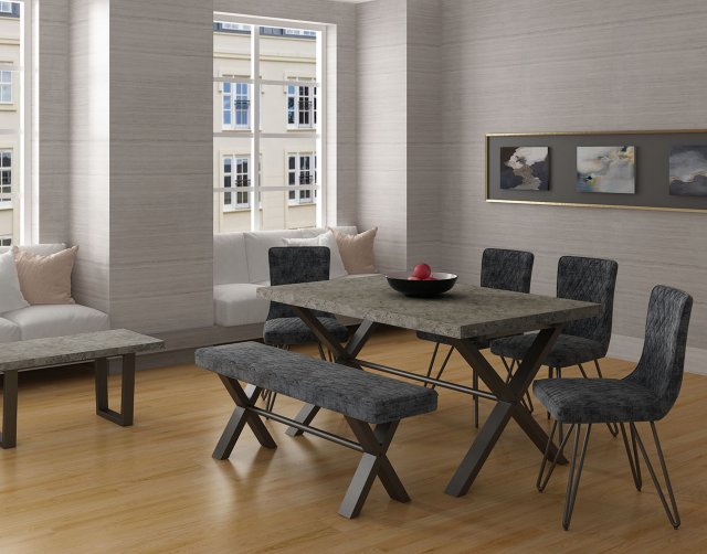 Bench and chairs for dining online table