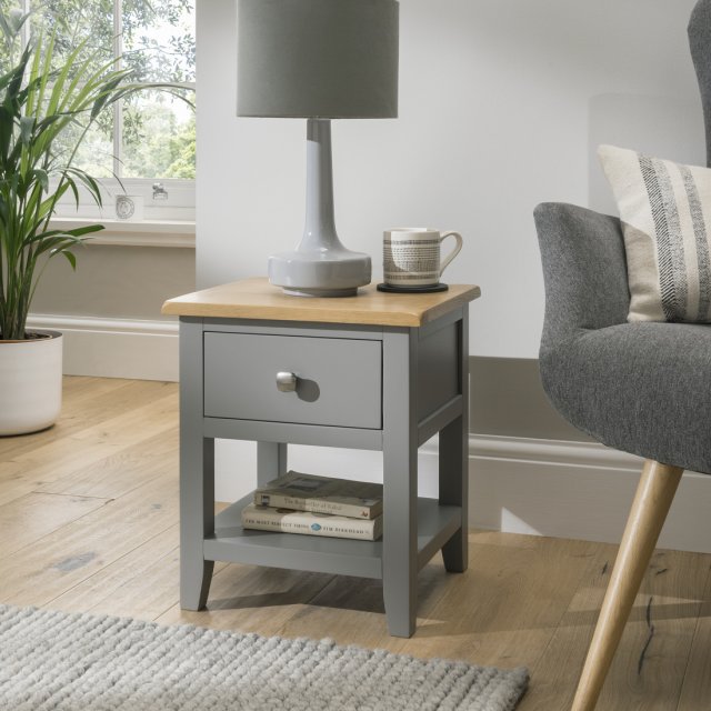 Dark grey store lamp table