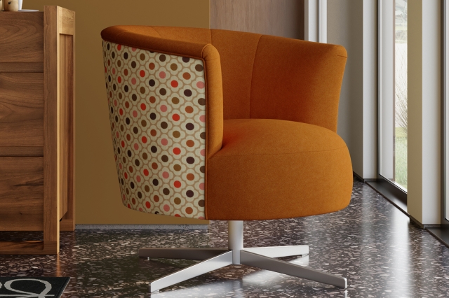 orange retro swivel chair