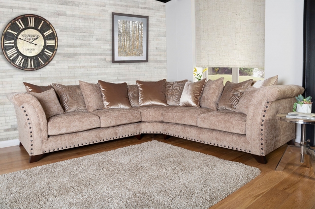 Virgo Large Pillow Back Corner Sofa Group Furniture World