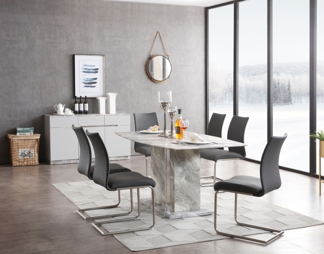 Grey marble deals top dining table