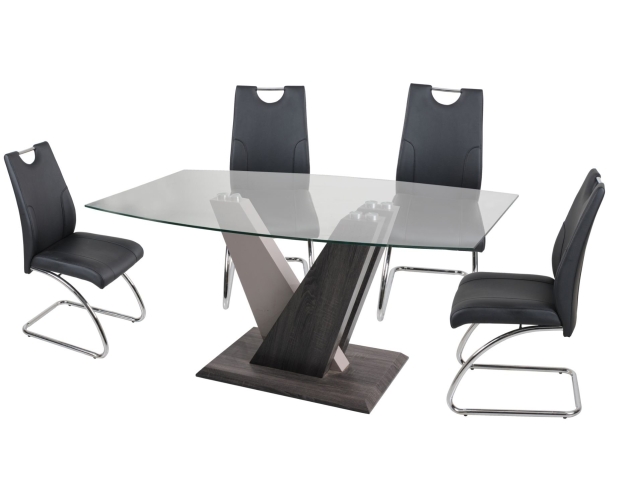 Black modern dining chairs store set of 4