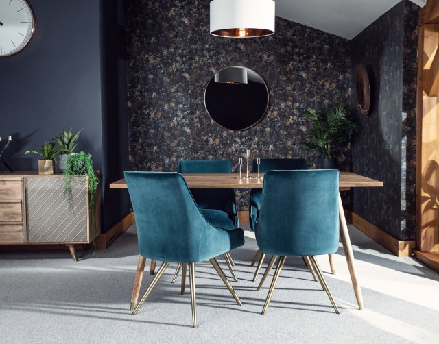 teal colored dining chairs