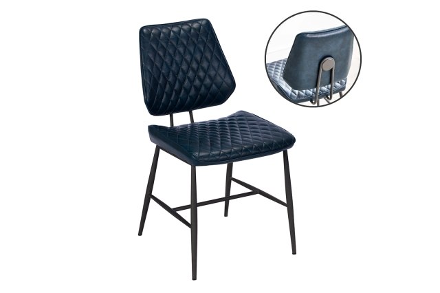 Dalton Quilted Blue Dining Chair (Pair) Dalton Quilted Blue Dining Chair (Pair)