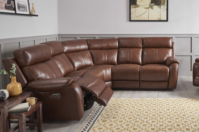 Leather reclining clearance sofa sectional