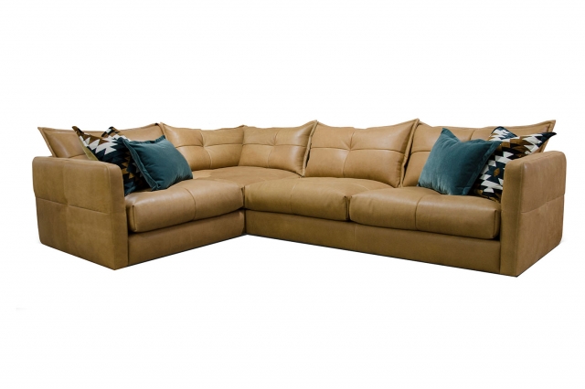 L shape leather on sale corner sofa