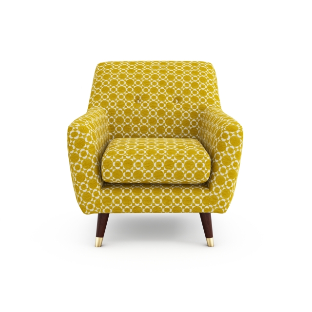 yellow overstuffed chair