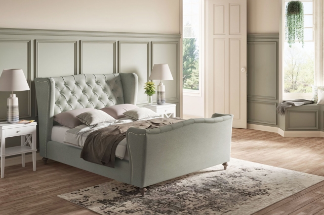 Bed frame on sale upholstered king