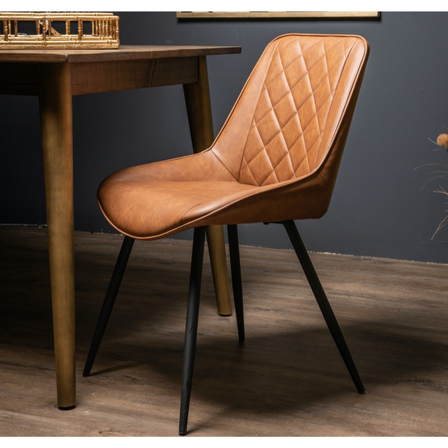 tan leather dining chairs