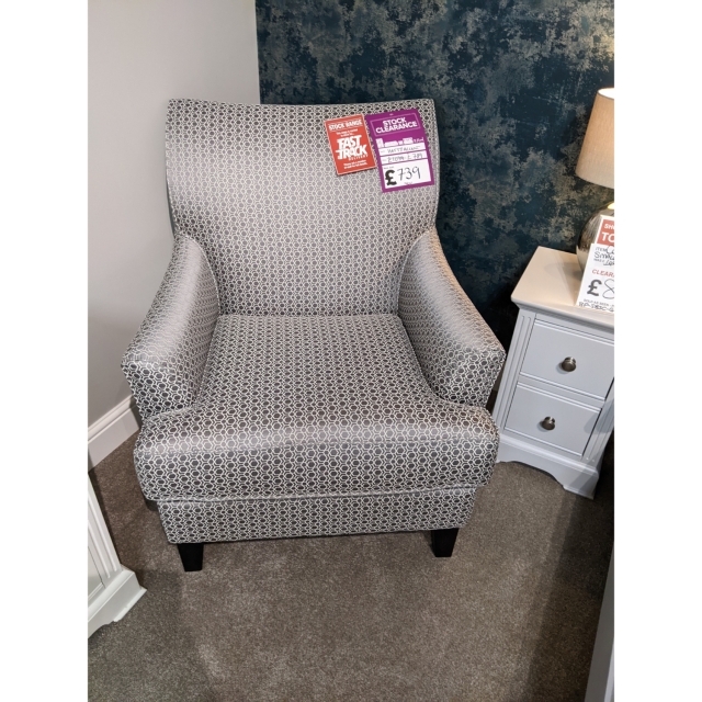 Grey striped 2024 accent chair