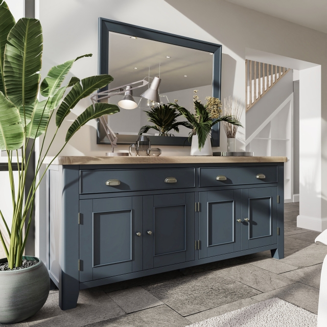 Painted blue outlet sideboard