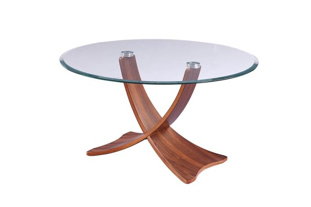 Siena Glass Coffee Table - Walnut Siena Glass Coffee Table - Walnut