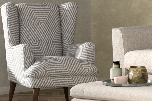 Patterned deals wing chair