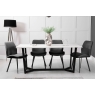 Kettle Interiors 1.8m White Sintered Stone Dining Table Set with 4 x Graphite Velvet Chairs