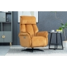 Annaghmore Furniture Evo Soft Touch Fabric 360 Swivel Dual Motor Electric Recliner Chair in Amber