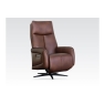 Annaghmore Furniture Pablo Leather 360 Swivel Triple Motor Electric Recliner Chair in Dark Brown