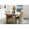 Bosi Moda Solid Oak Extending Dining Table & 6 Slatted Back Chairs PU Seat