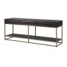 Coach House Grantham Lava Black Shagreen & Ebony Oak 3 Drawer Console Table