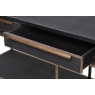 Coach House Grantham Lava Black Shagreen & Ebony Oak 3 Drawer Console Table