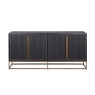 Coach House Grantham Lava Black Shagreen & Ebony Oak Wide Sideboard