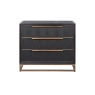 Coach House Grantham Lava Black Shagreen & Ebony Oak Chest Of Drawers