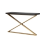 Coach House Soho Dark Brown & Gold Accents X-Leg Console Table