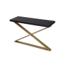 Coach House Soho Dark Brown & Gold Accents X-Leg Console Table